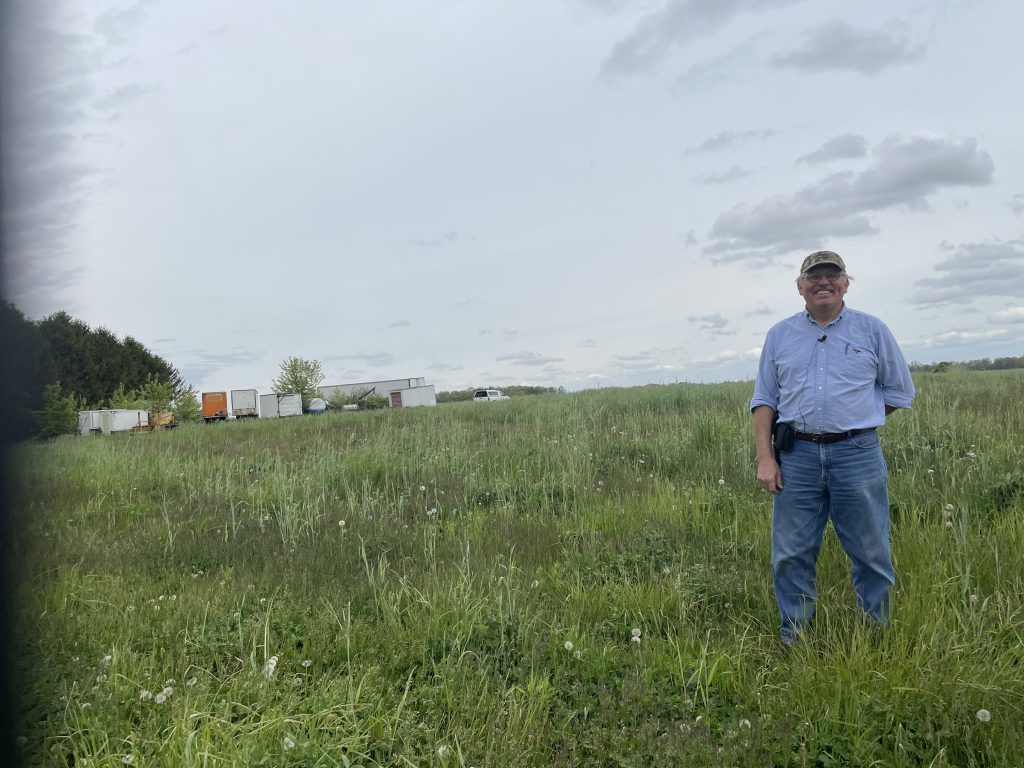 Mike Werling (Allen County SWCD) on his farm homestead in Adams County, Indiana off Winchester Road. Mike is a soil health farmer who practices no-till, cover crops, and other conservation practices. 